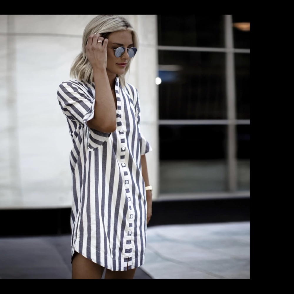 New-Button Down Shirt Dress Only 1 L Left - Picture 2 of 4
